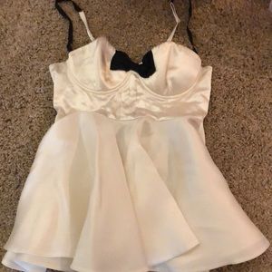 Bustier with black bow tie